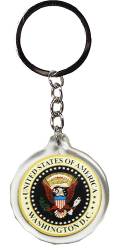 Plastic Keychain President Seal Round, 4.375