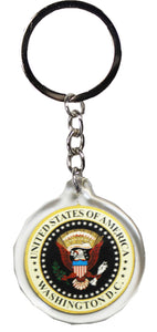 Plastic Keychain President Seal Round, 4.375"