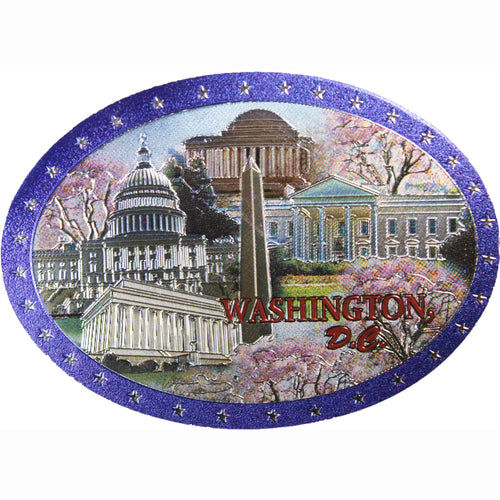 PVC Shiny Oval Magnet Cherry Blossom Panorama 4