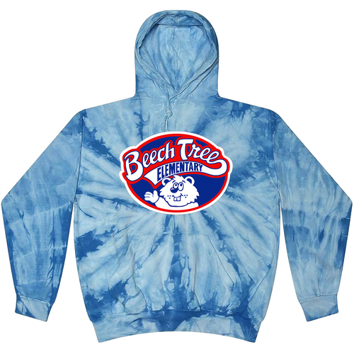 SILK SCREEN SPIDER BABY BLUE TIE DYE HOODIE FULL PRINT