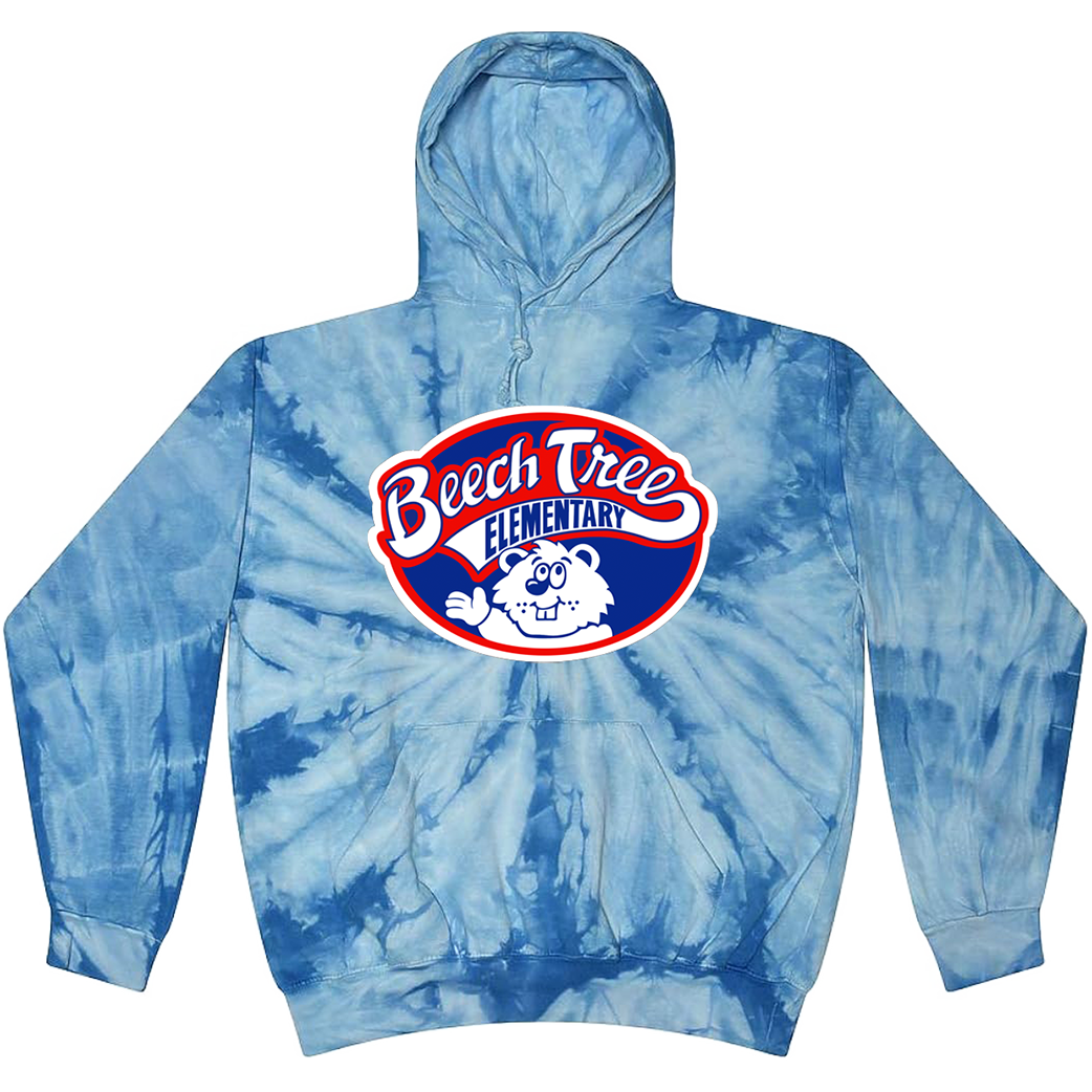 SILK SCREEN SPIDER BABY BLUE TIE DYE HOODIE FULL PRINT