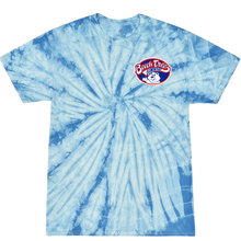 Load image into Gallery viewer, SILK SCREEN SPIDER BABY BLUE TIE DYE SHORT SLEEVE POCKET PRINT