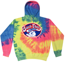 Load image into Gallery viewer, SILK SCREEN NEON RAINBOW TIE DYE HOODIE FULL PRINT