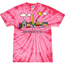 Load image into Gallery viewer, Tie Dye T-Shirt Classic Pink Sunny DC, Adult and Youth