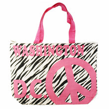 Load image into Gallery viewer, Peace Zebra Tote Bag 19&quot; X 15&quot;