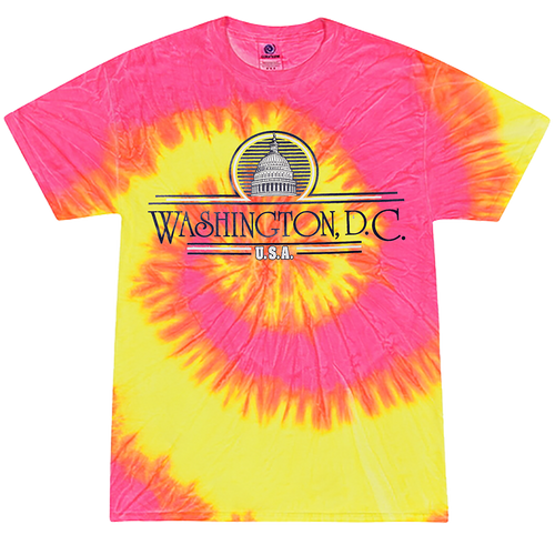 Tie Dye T-Shirt Neon Pink Omega Capitol, Adult and Youth