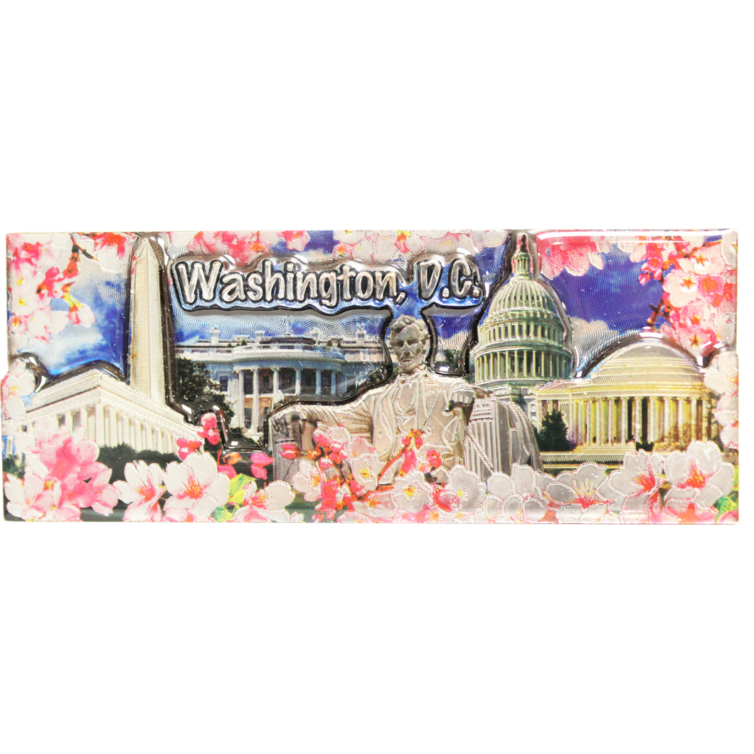 Wooden Shiny Magnet Cherry Blossom & DC Monuments 3D 5