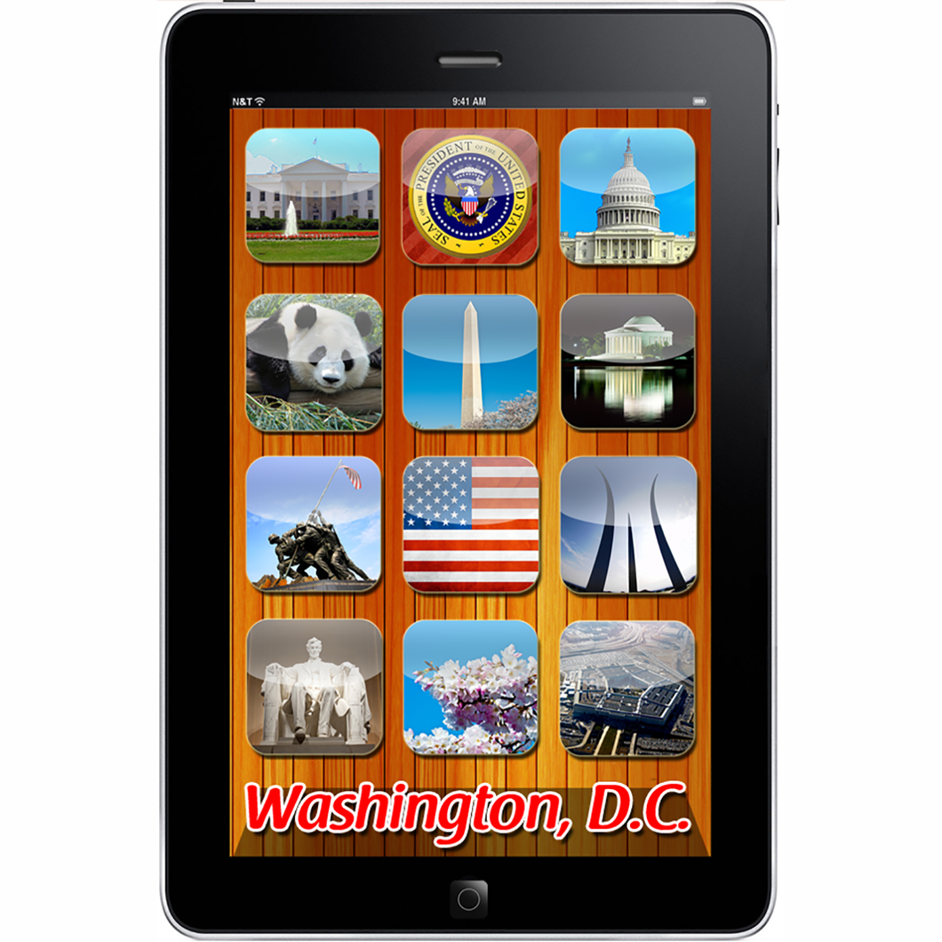 Plastic Magnet Washington DC Monuments App in iPad 2D  2