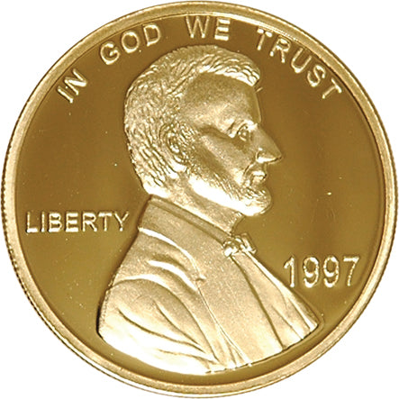 President Abraham Lincoln Penny Gold Finish Coin, 1.5