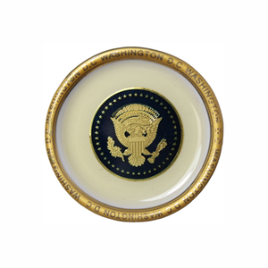 Ceramic Magnet White MIni Plate, 2.25" Diameter, Panorama, Seals, Capitol, or White House