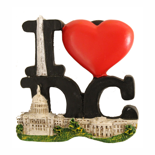 Ceramic Magnet I Heart DC & Monuments, 2.25