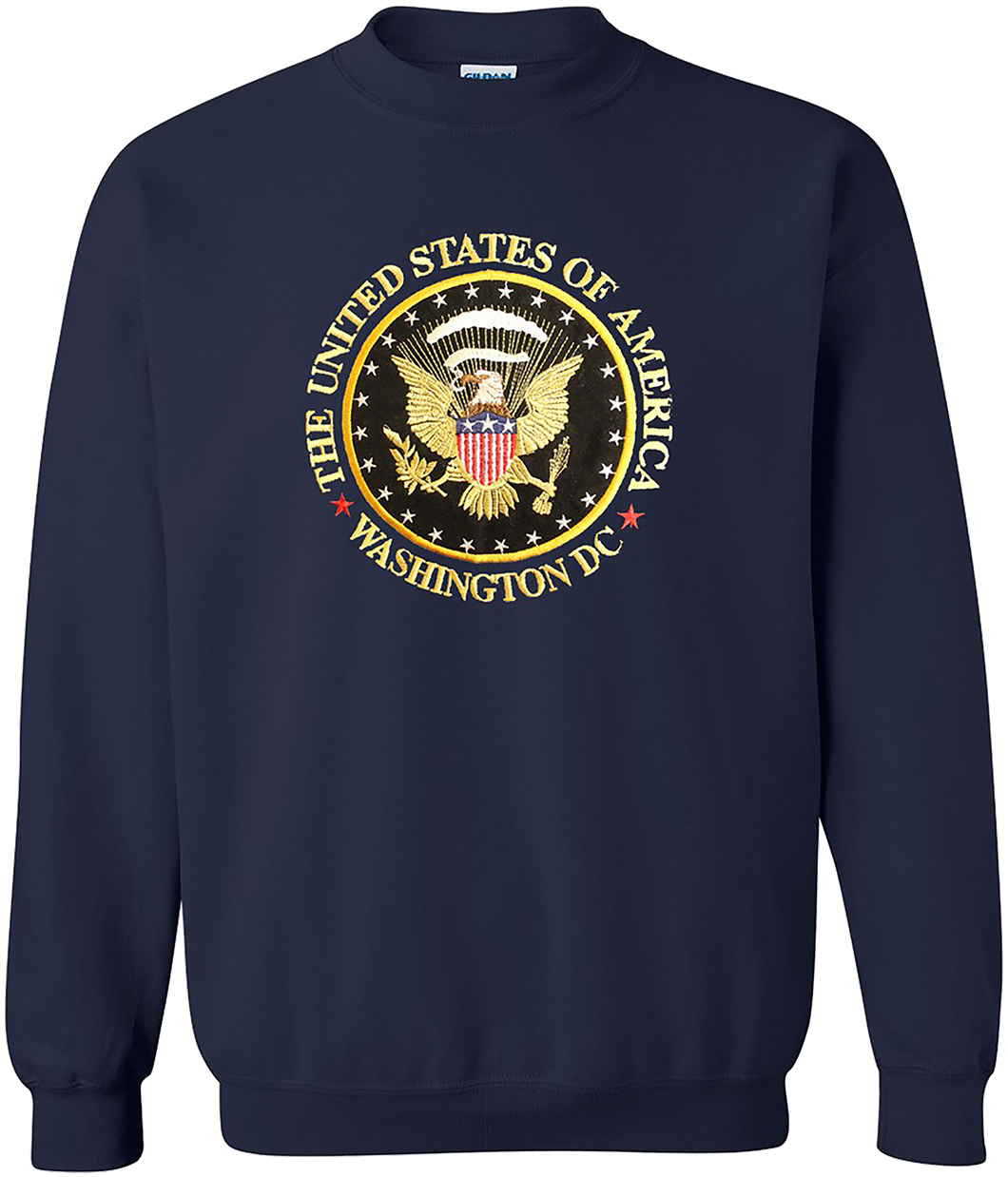 Crewneck Sweatshirt Presidential Seal Navy Blue, Adult and Youth
