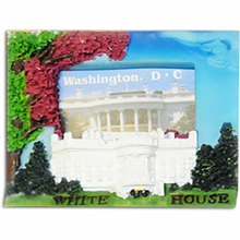 Load image into Gallery viewer, Ceramic Magnet DC Monuments Mini, White House, Capitol, and Lincoln Memorial, 3&quot;X2.3&quot;
