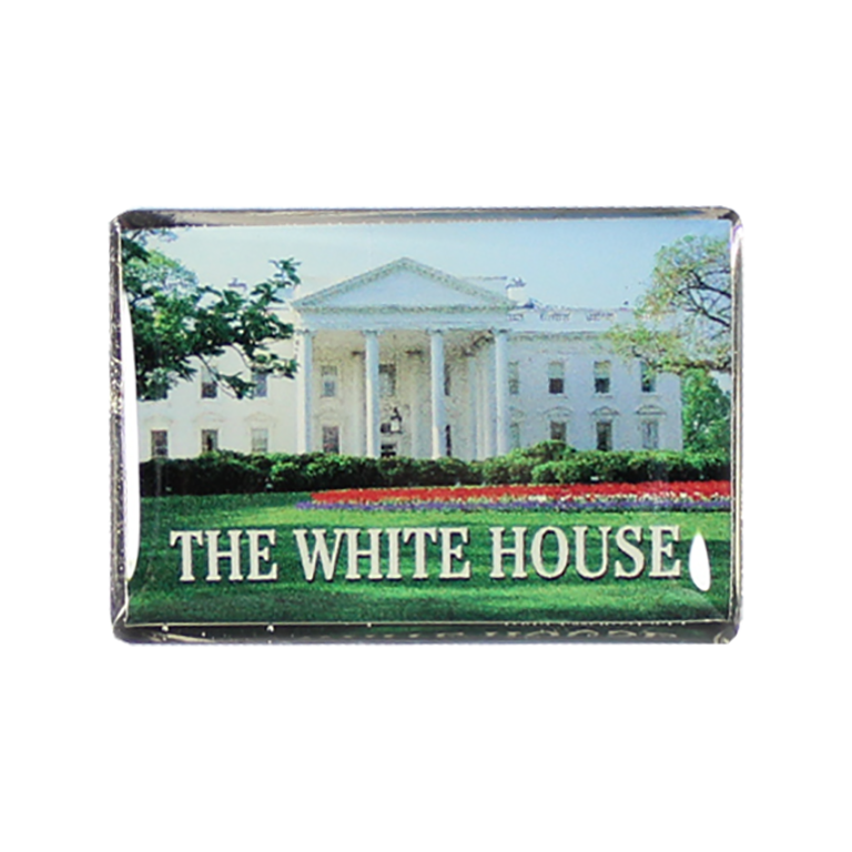 White House & North Lawn Rectangular Photo Lapel Pin 3/4