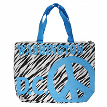 Load image into Gallery viewer, Peace Zebra Tote Bag 19&quot; X 15&quot;