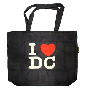 I Love DC Black Tote Bag, 19"X 13"