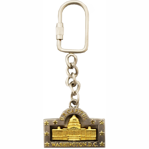Golden Capitol Spinner Metal Keychain, 4.25
