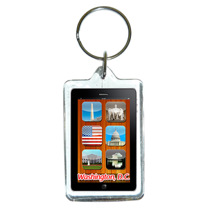 Plastic Keychain Washington DC Monuments App in iPad, 3.5"