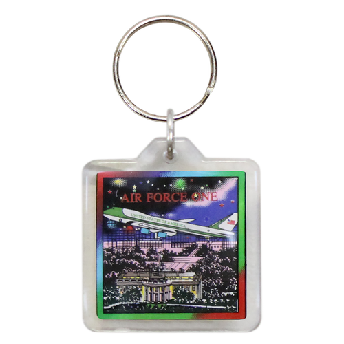 Plastic Keychain Air Force One & White House at Night, 3.895